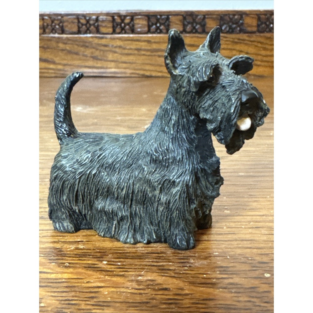 Russ Berrie Scottie Dog Figurine Resin Statue 3" Black Terrier Collectible 14025
